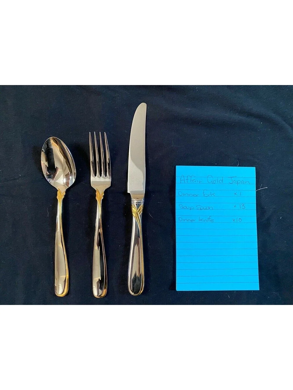 New Rare Yamazaki Affair Gold Accent Dinner Knife JAPAN Authorized Dealer